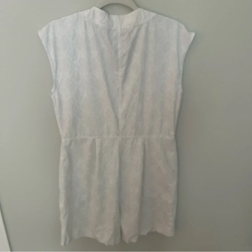Athleta Marlow Pearl White Python Snakeskin Printed Romper Jumpsuit Small - Picture 7 of 8